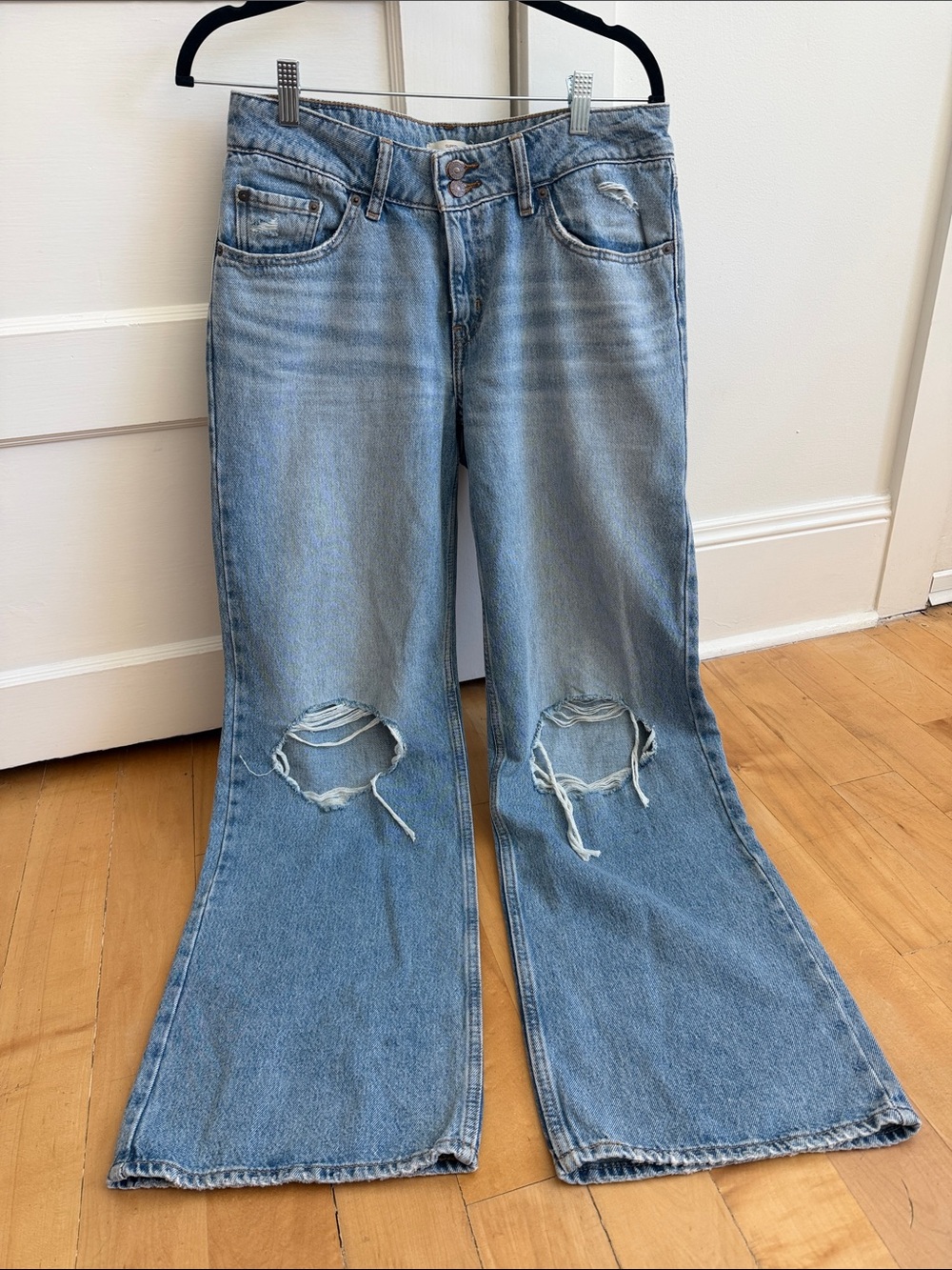 Levi's Light Blue Distressed Boyfriend Jeans